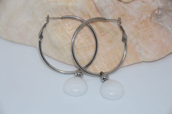 Ear Candy - White Hoop Earrings - Image 2